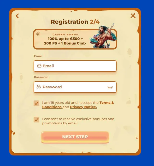 2 step sign up posido casino