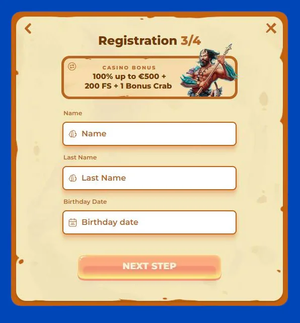 3 step sign up posido casino