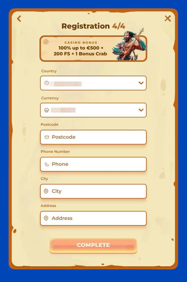 4 step sign up posido casino