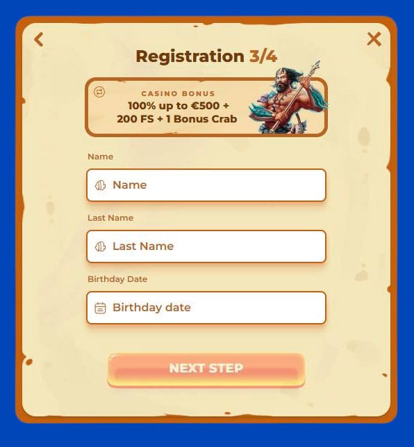 3 step sign up posido casino